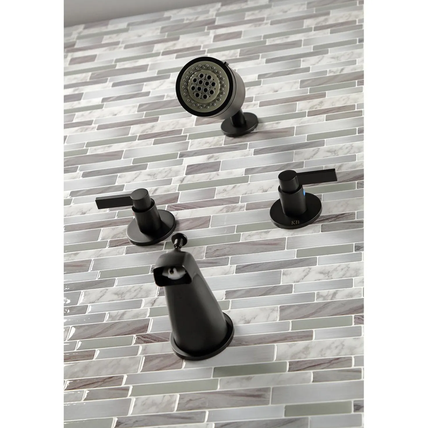 Kingston Brass NuvoFusion Two-Handle Tub and Shower Faucet