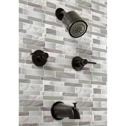 Kingston Brass NuvoFusion Two-Handle Tub and Shower Faucet