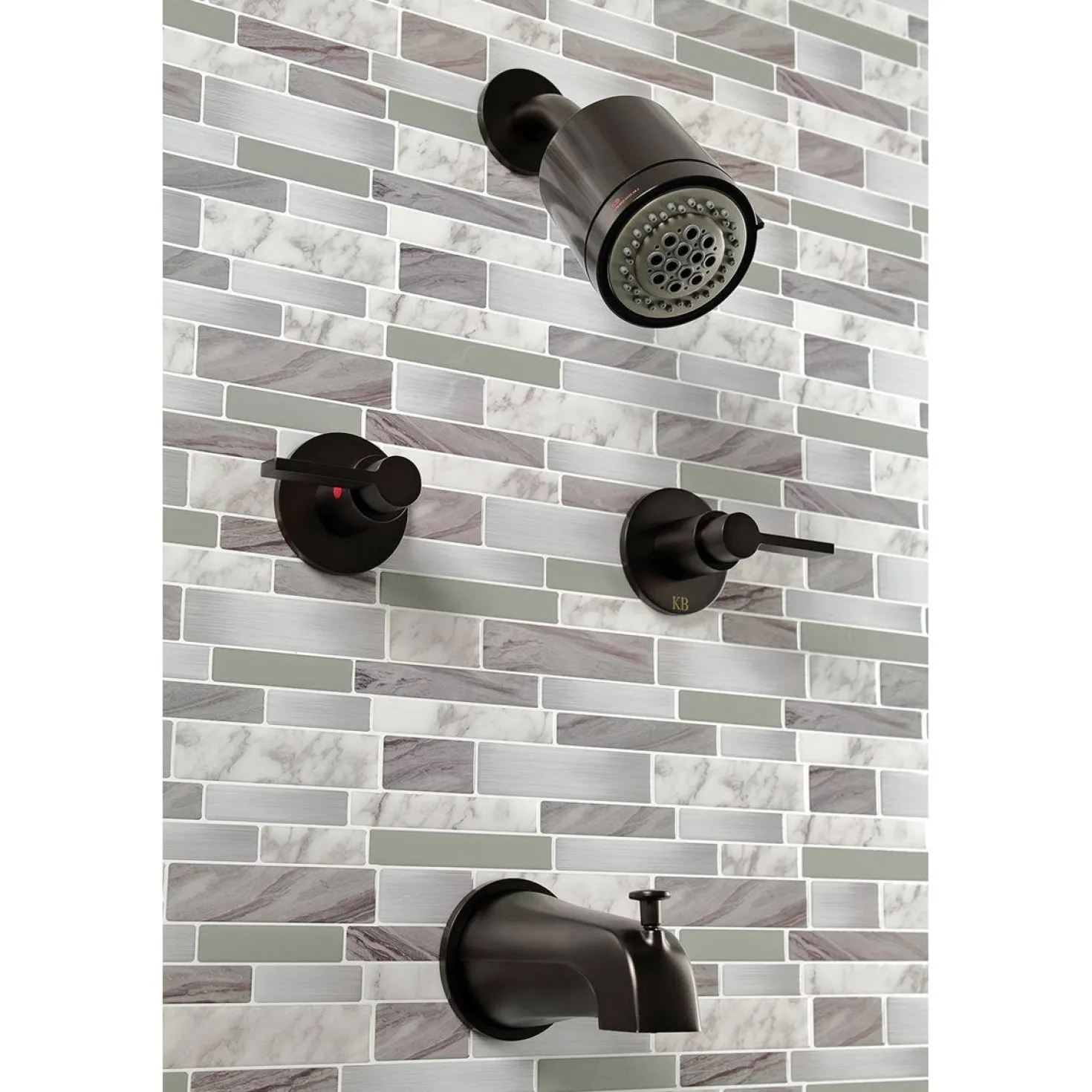 Kingston Brass NuvoFusion Two-Handle Tub and Shower Faucet