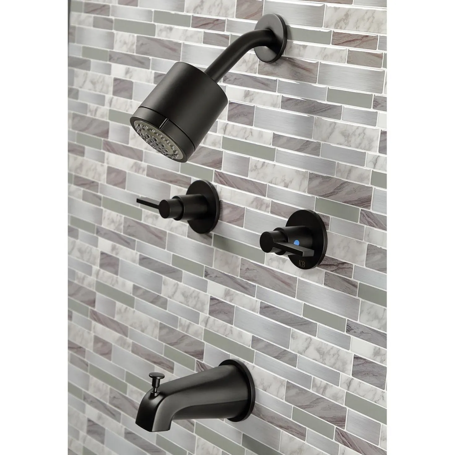 Kingston Brass NuvoFusion Two-Handle Tub and Shower Faucet