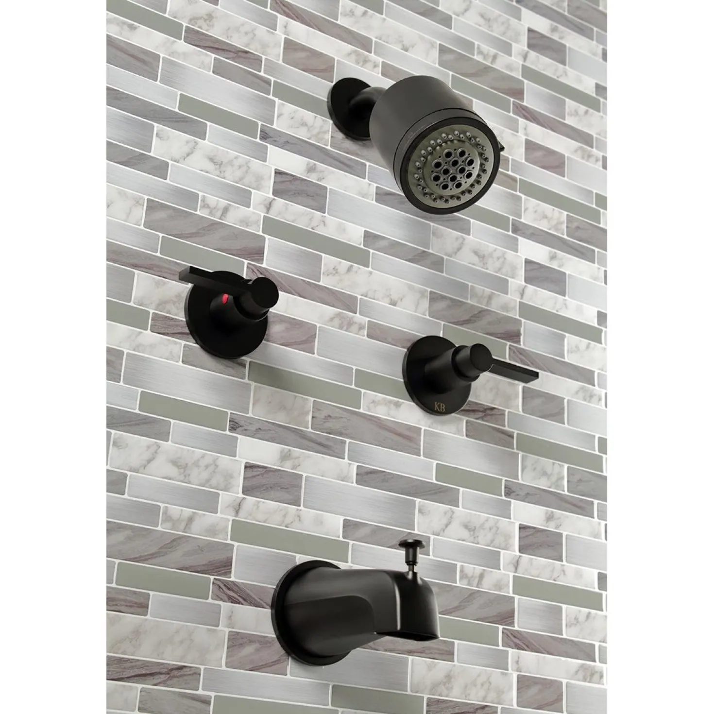 Kingston Brass NuvoFusion Two-Handle Tub and Shower Faucet