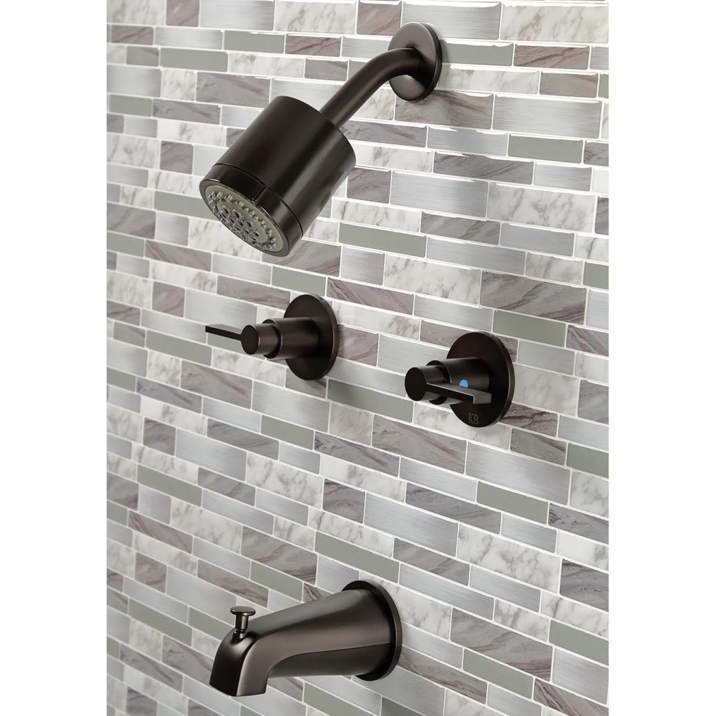 Kingston Brass NuvoFusion Two-Handle Tub and Shower Faucet