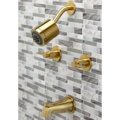 Kingston Brass NuvoFusion Two-Handle Tub and Shower Faucet