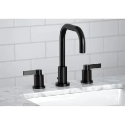 Kingston Brass NuvoFusion Widespread Bathroom Faucet with Brass Pop-Up