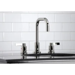 Kingston Brass NuvoFusion Widespread Bathroom Faucet with Brass Pop-Up