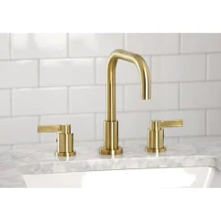 Kingston Brass NuvoFusion Widespread Bathroom Faucet with Brass Pop-Up