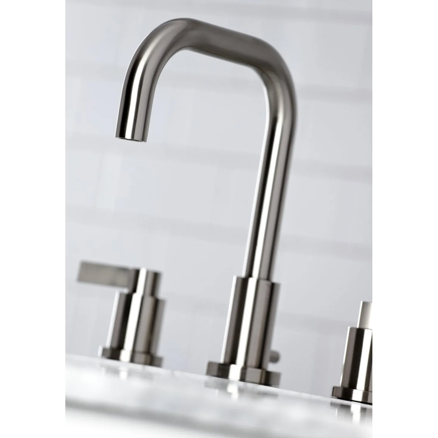 Kingston Brass NuvoFusion Widespread Bathroom Faucet with Brass Pop-Up