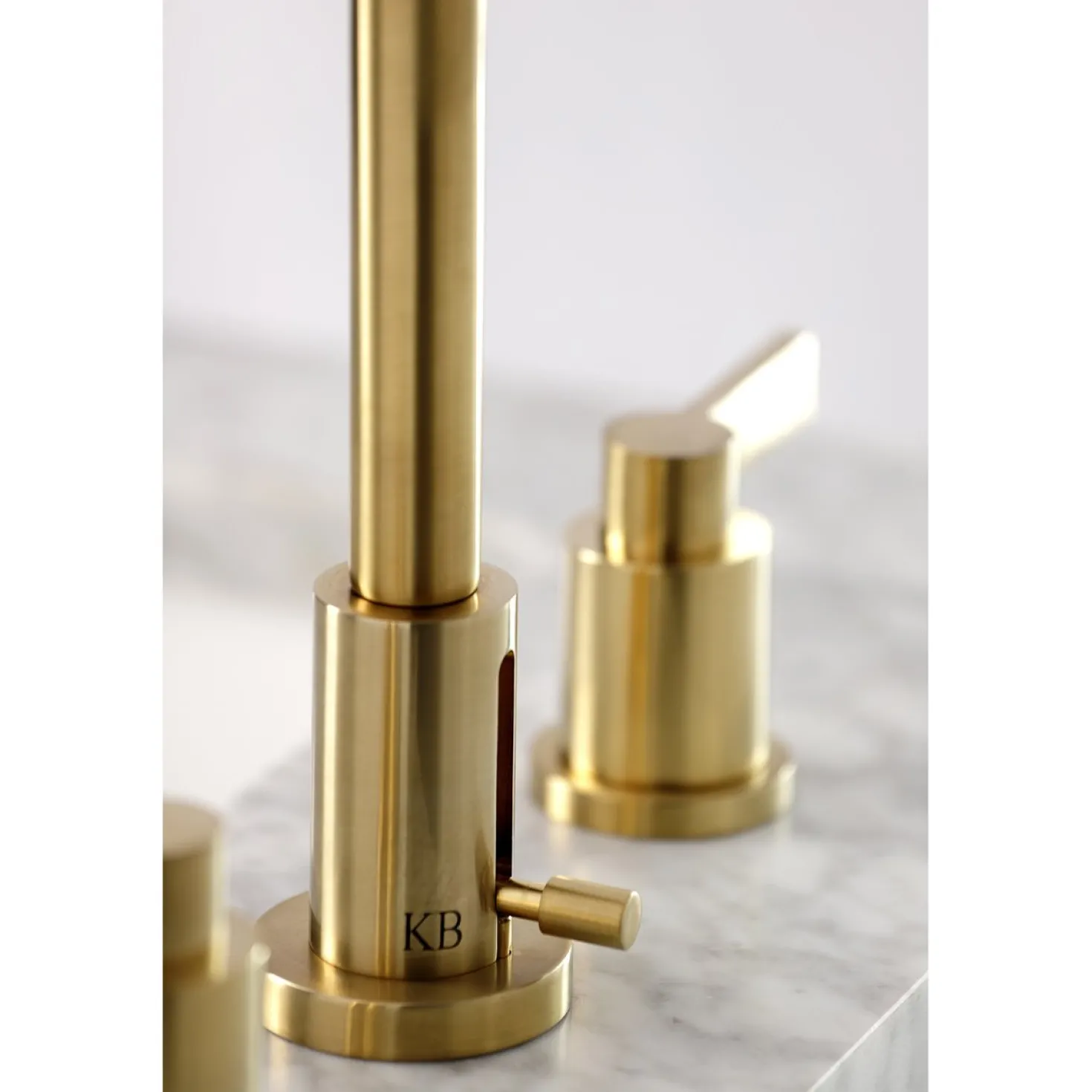 Kingston Brass NuvoFusion Widespread Bathroom Faucet with Brass Pop-Up