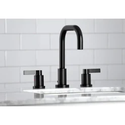 Kingston Brass NuvoFusion Widespread Bathroom Faucet with Brass Pop-Up