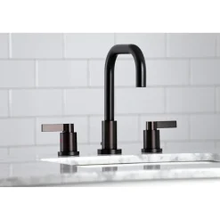 Kingston Brass NuvoFusion Widespread Bathroom Faucet with Brass Pop-Up
