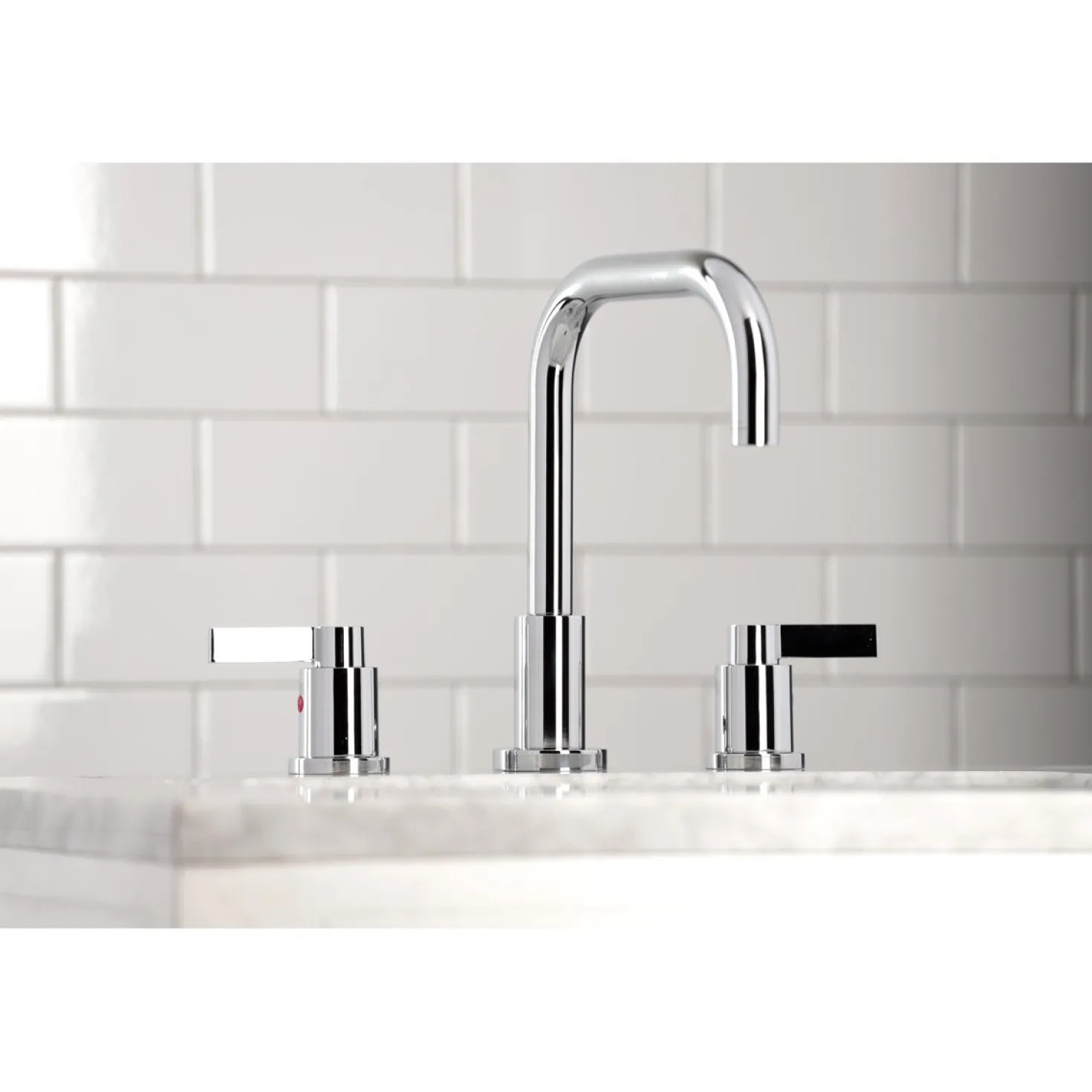 Kingston Brass NuvoFusion Widespread Bathroom Faucet with Brass Pop-Up