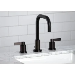 Kingston Brass NuvoFusion Widespread Bathroom Faucet with Brass Pop-Up