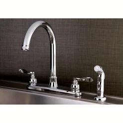 Kingston Brass NuWave French 8-Inch Center Gooseneck Kitchen Faucet