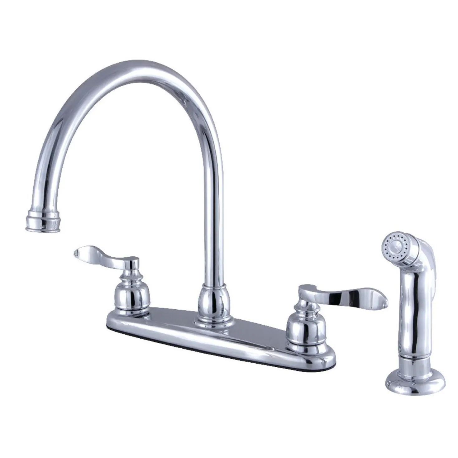 Kingston Brass NuWave French 8" Center Gooseneck Kitchen Faucet