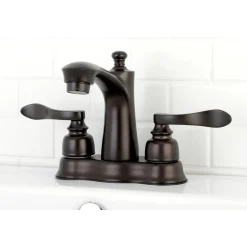 Kingston Brass NuWave French 4-Inch Centerset Deck Mount Bathroom Faucet