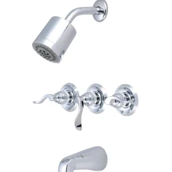 Kingston Brass Nuwave French Three Handle Tub and Shower Faucet