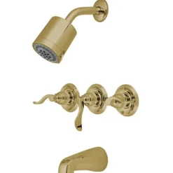 Kingston Brass NuWave French Tub and Shower Faucet with Three Handle