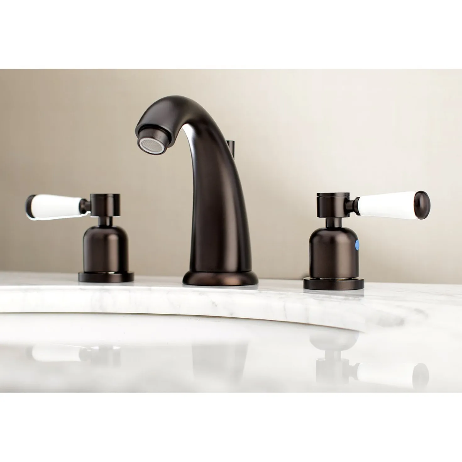 Kingston Brass Paris Deck Mount 8" Widespread Bathroom Faucet