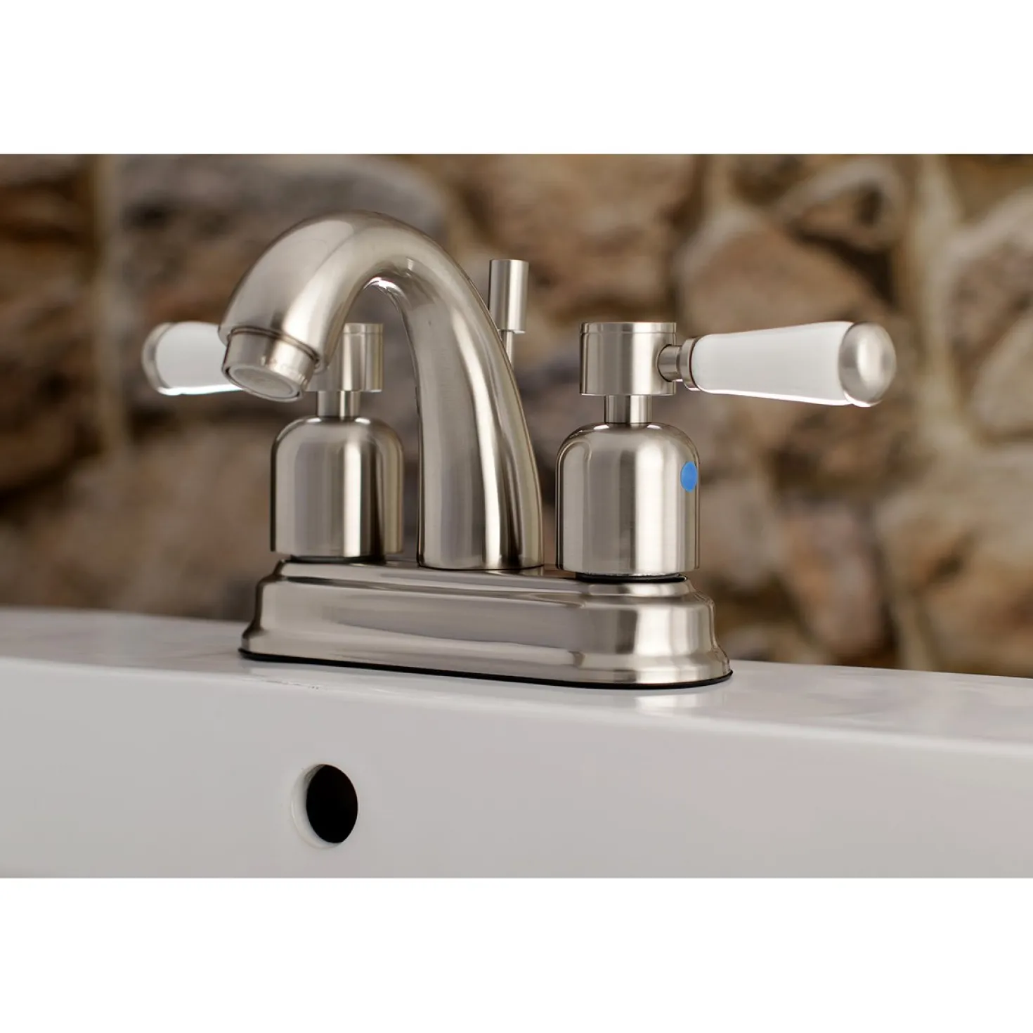 Kingston Brass Paris Deck Mount 4-Inch Centerset Bathroom Faucet