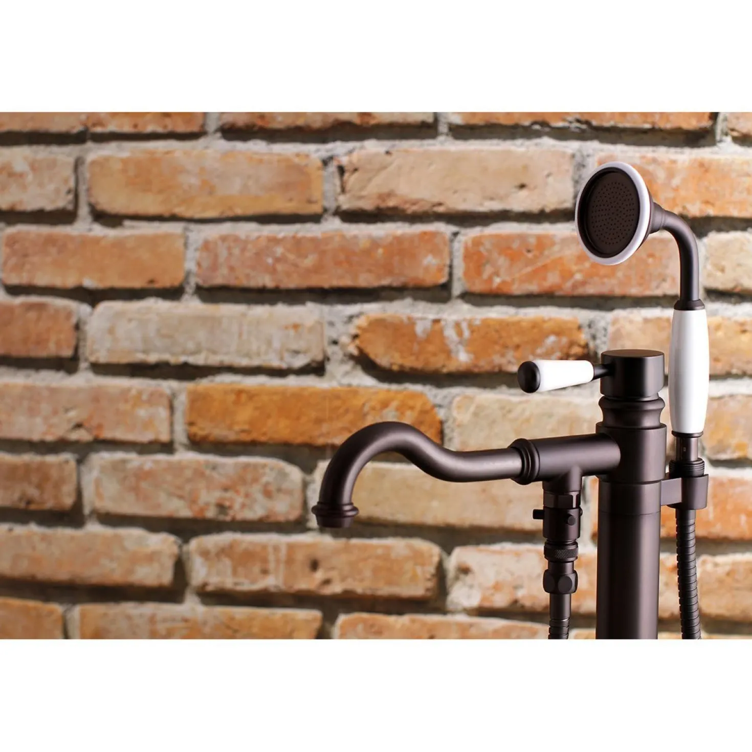 Kingston Brass Paris Freestanding Tub Faucet with Hand Shower and Single Handle