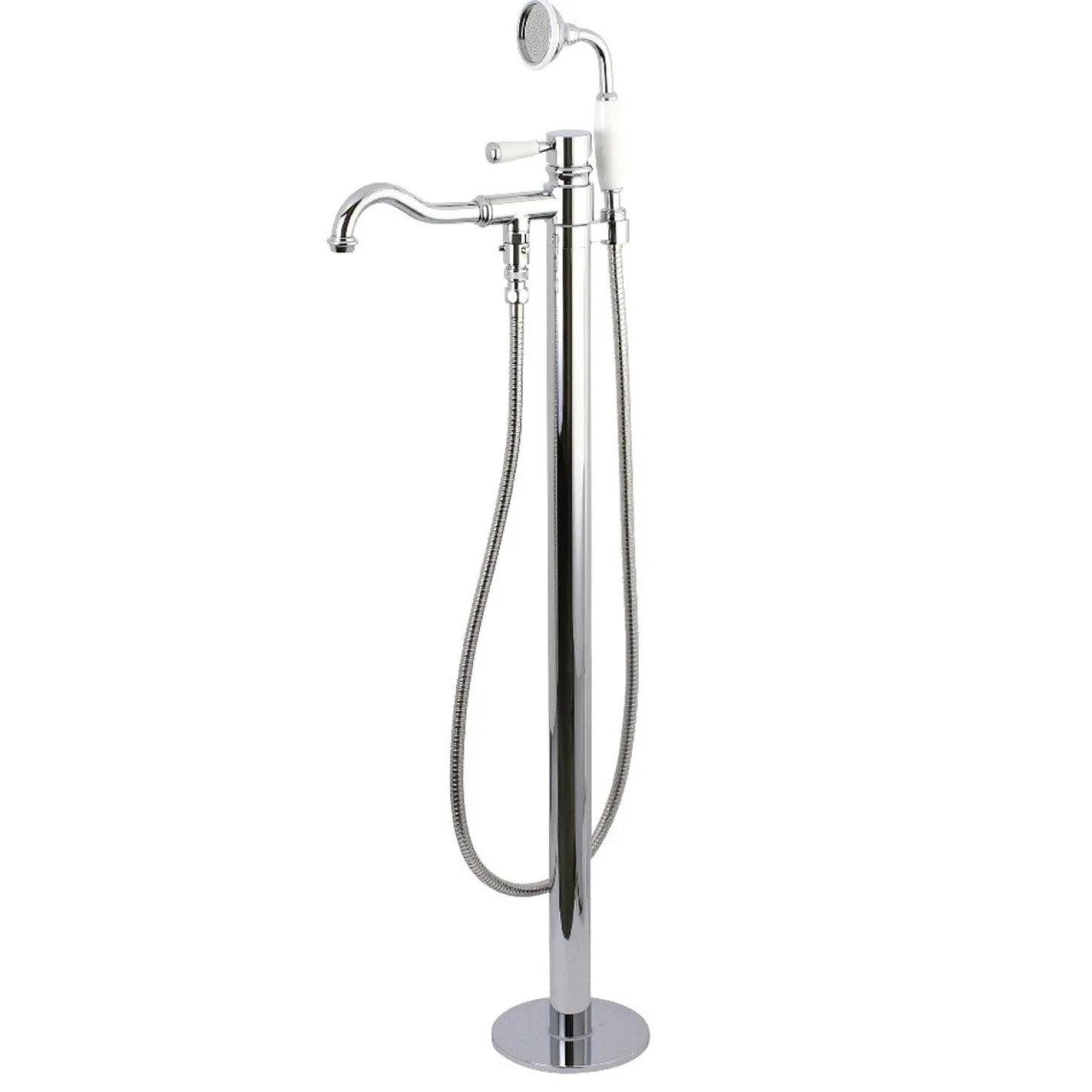 Kingston Brass Paris Freestanding Tub Faucet with Hand Shower and Single Handle