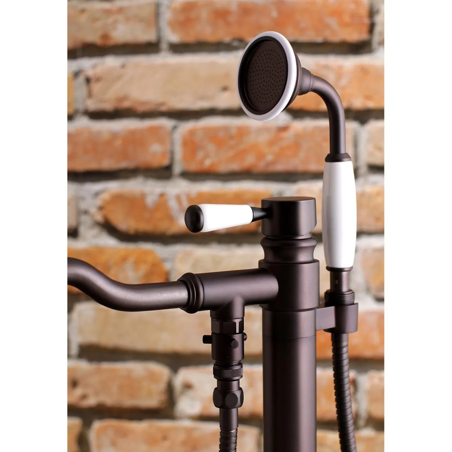Kingston Brass Paris Freestanding Tub Faucet with Hand Shower and Single Handle