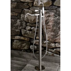 Kingston Brass Paris Freestanding Tub Faucet with Hand Shower and Single Handle