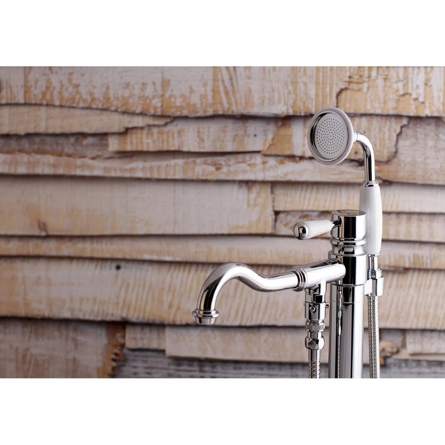 Kingston Brass Paris Freestanding Tub Faucet with Hand Shower and Single Handle