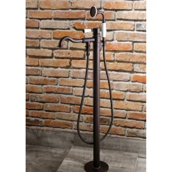 Kingston Brass Paris Freestanding Tub Faucet with Hand Shower and Single Handle