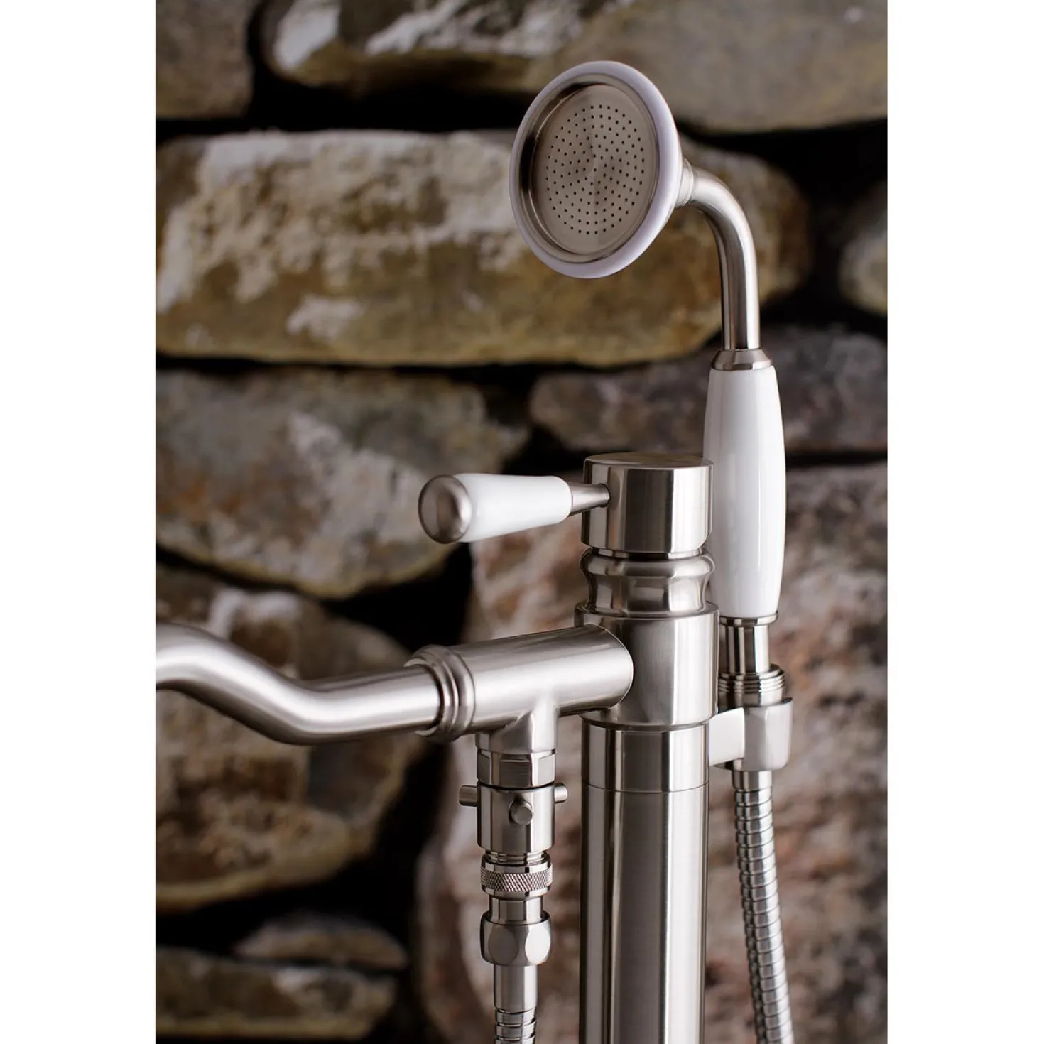 Kingston Brass Paris Freestanding Tub Faucet with Hand Shower and Single Handle