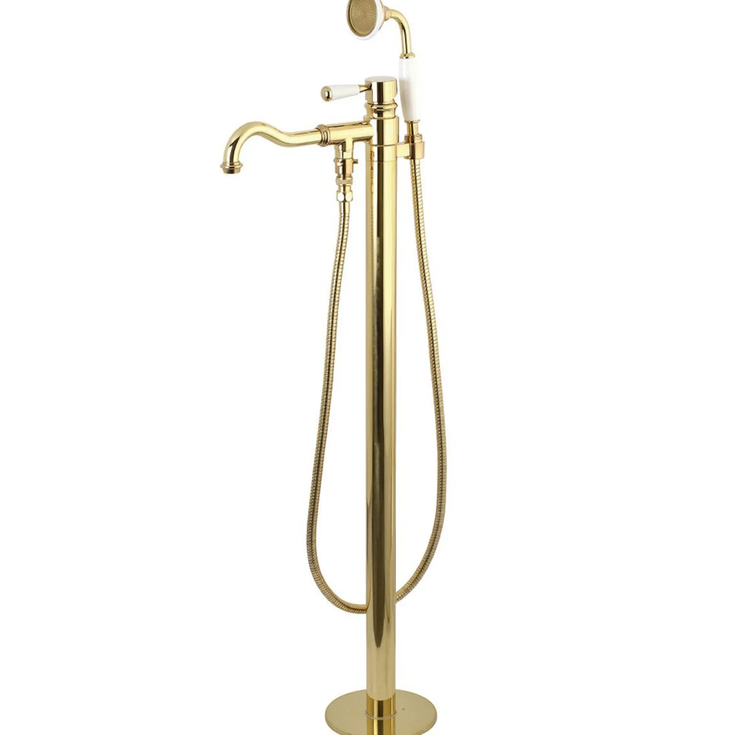 Kingston Brass Paris Freestanding Tub Faucet with Hand Shower and Single Handle