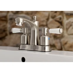 Kingston Brass Paris 4-Inch Centerset Deck Mount Bathroom Faucet