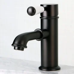 Kingston Brass Paris Single Porcelain Lever Handle Bathroom Faucet