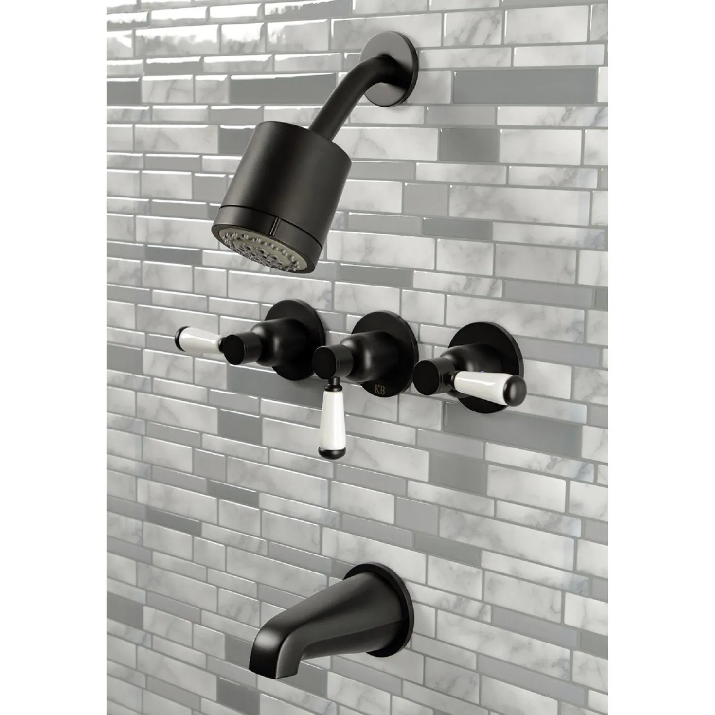Kingston Brass Paris Three-Handle Tub and Shower Faucet