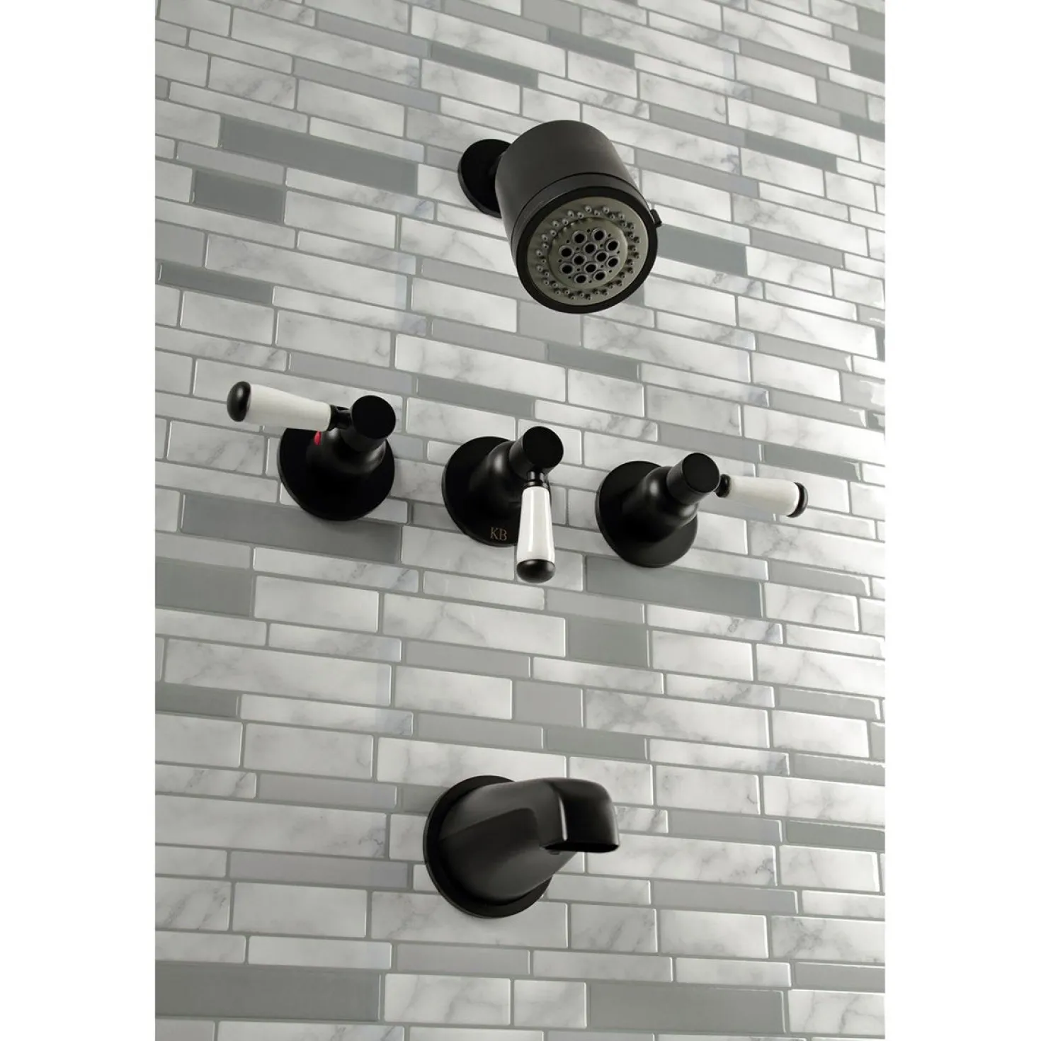 Kingston Brass Paris Three-Handle Tub and Shower Faucet