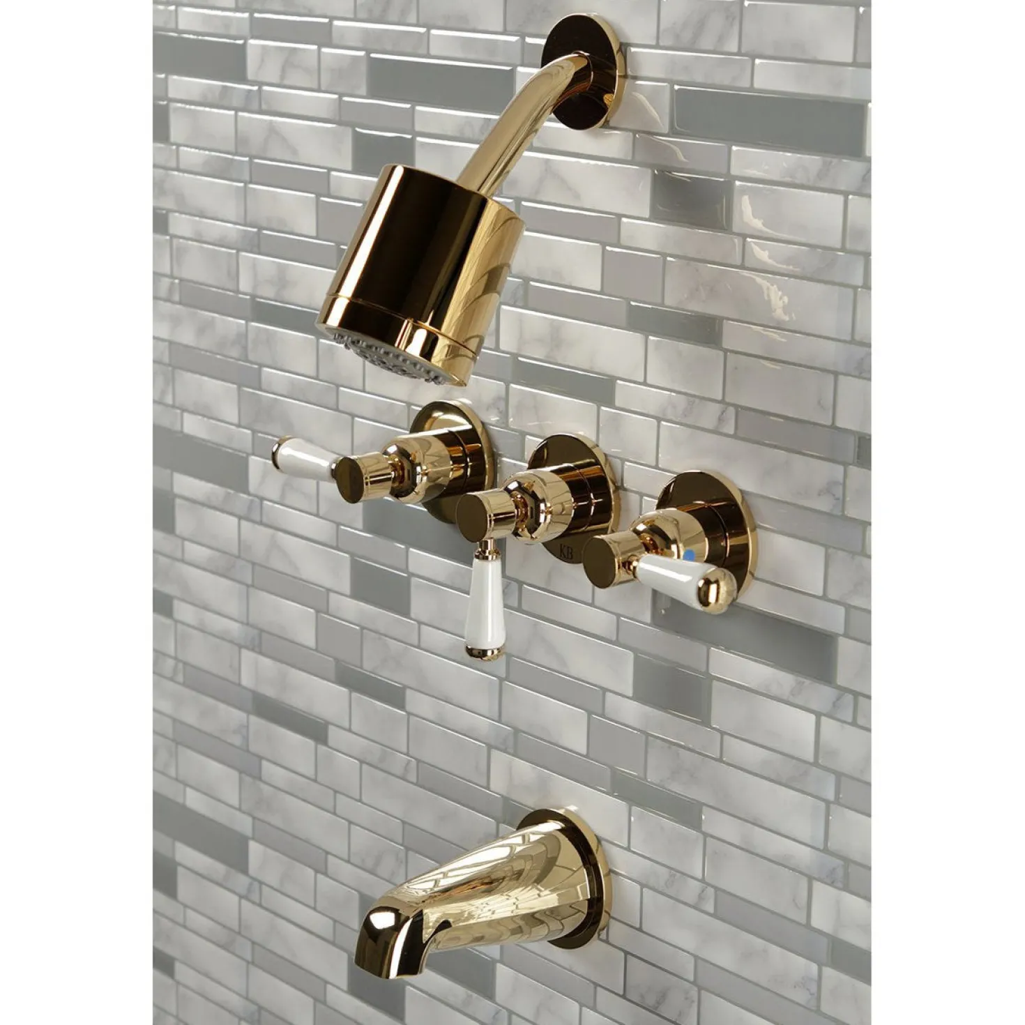 Kingston Brass Paris Three-Handle Tub and Shower Faucet