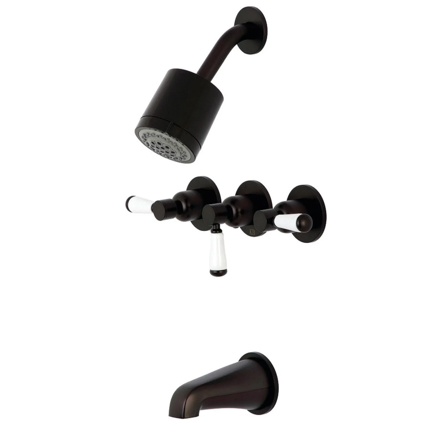 Kingston Brass Paris Three-Handle Tub and Shower Faucet