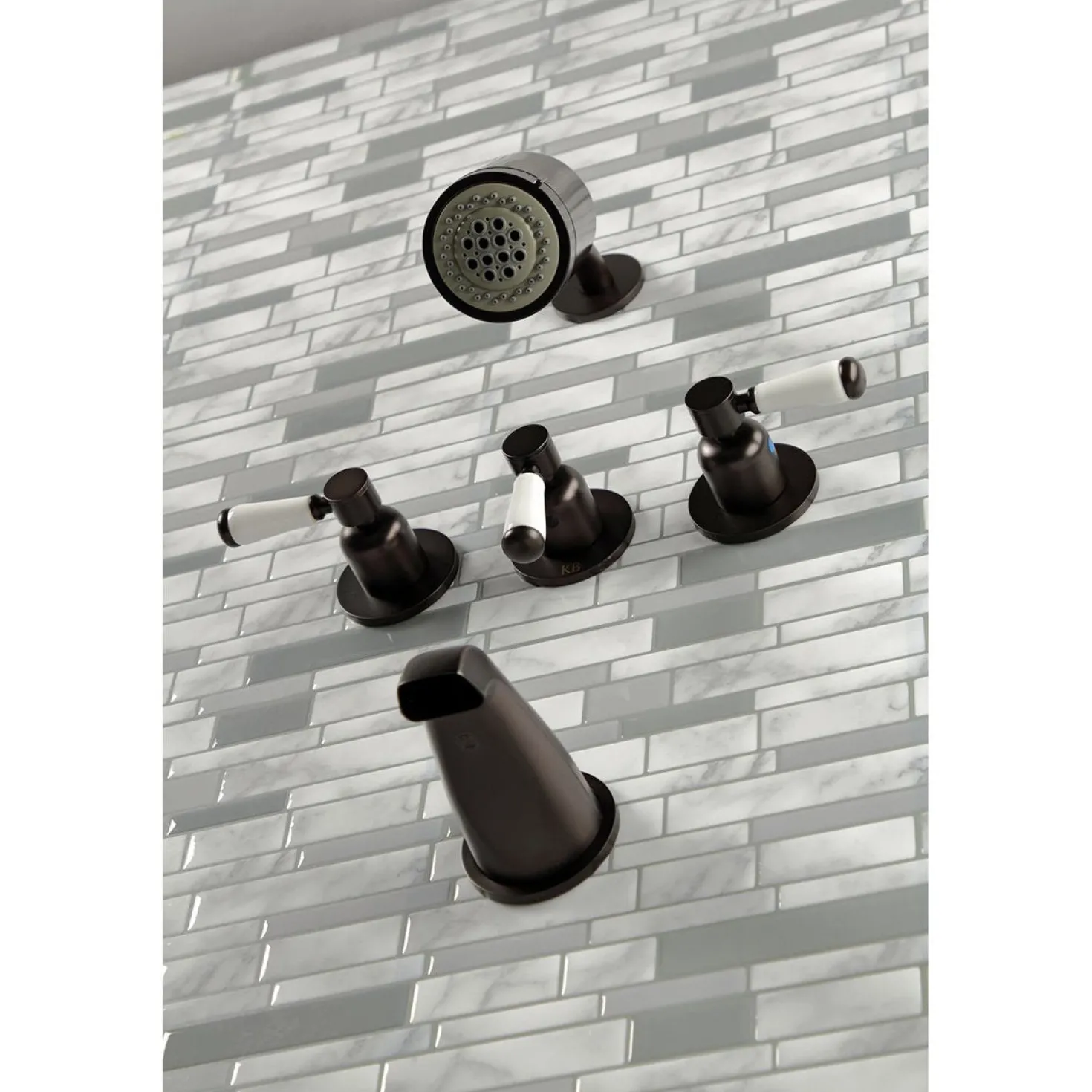 Kingston Brass Paris Three-Handle Tub and Shower Faucet