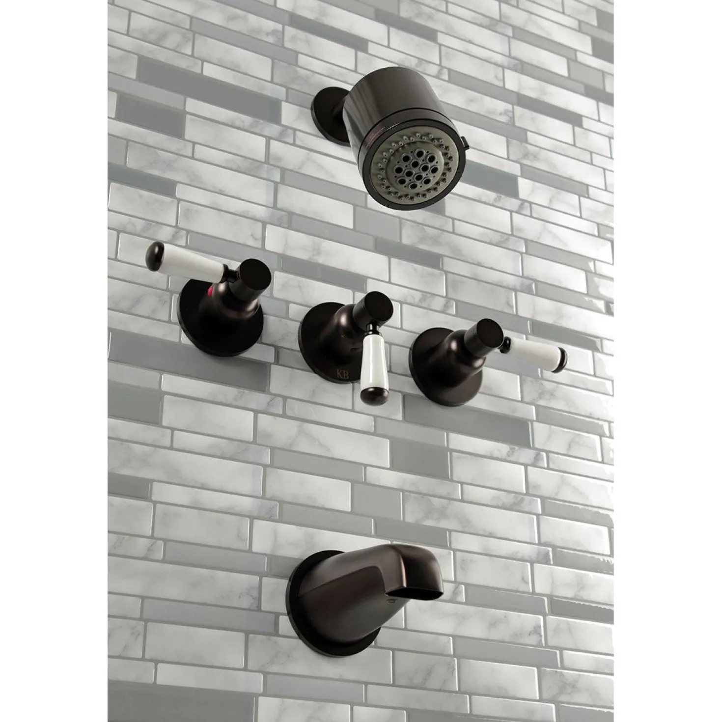 Kingston Brass Paris Three-Handle Tub and Shower Faucet