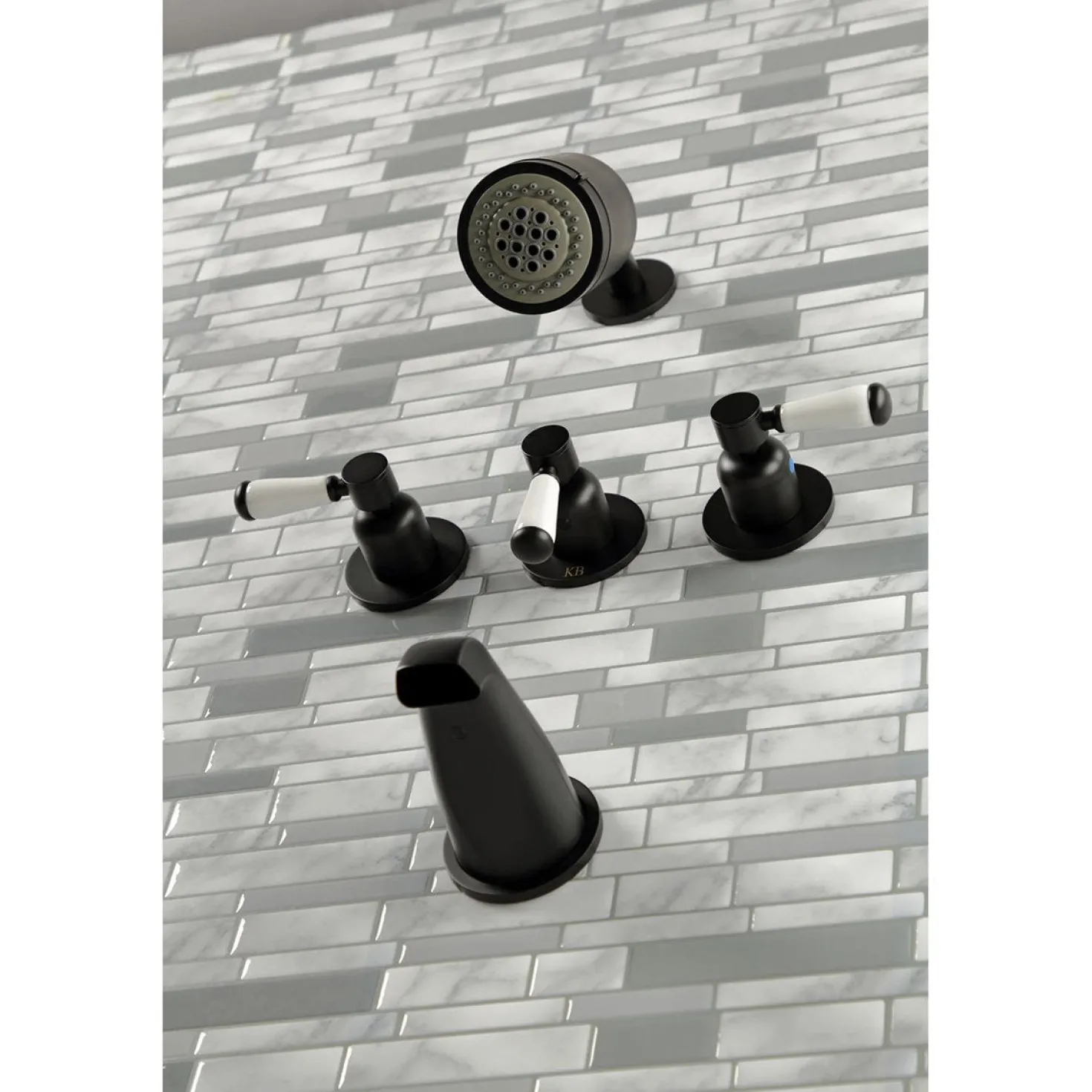 Kingston Brass Paris Three-Handle Tub and Shower Faucet