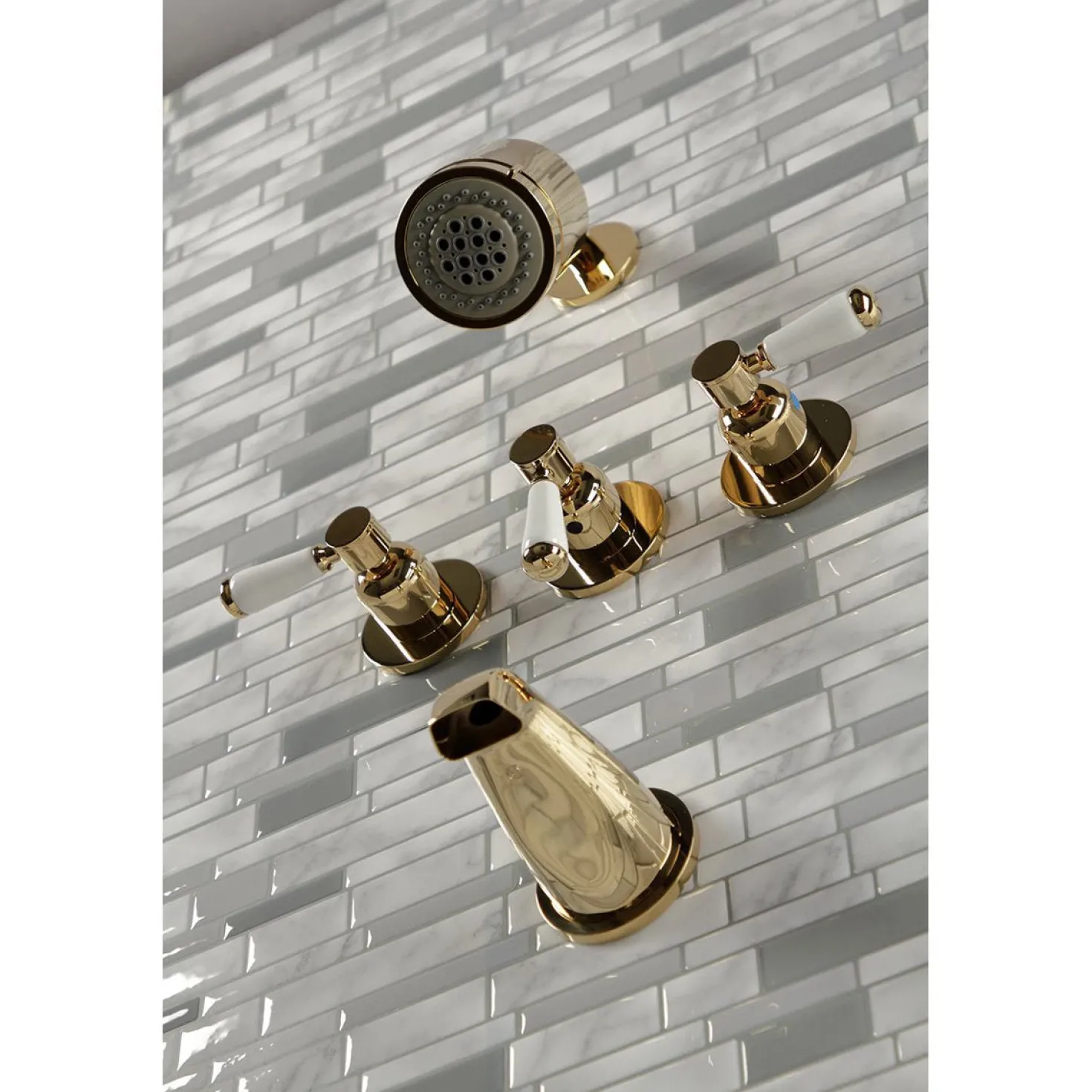 Kingston Brass Paris Three-Handle Tub and Shower Faucet