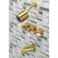 Kingston Brass Paris Three-Handle Tub and Shower Faucet