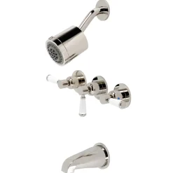 Kingston Brass Paris Three-Handle Tub and Shower Faucet
