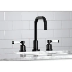 Kingston Brass Paris Widespread Bathroom Faucet with Brass Pop-Up
