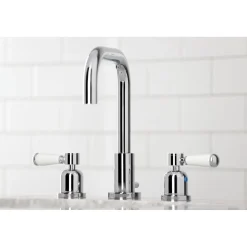 Kingston Brass Paris Widespread Bathroom Faucet with Brass Pop-Up
