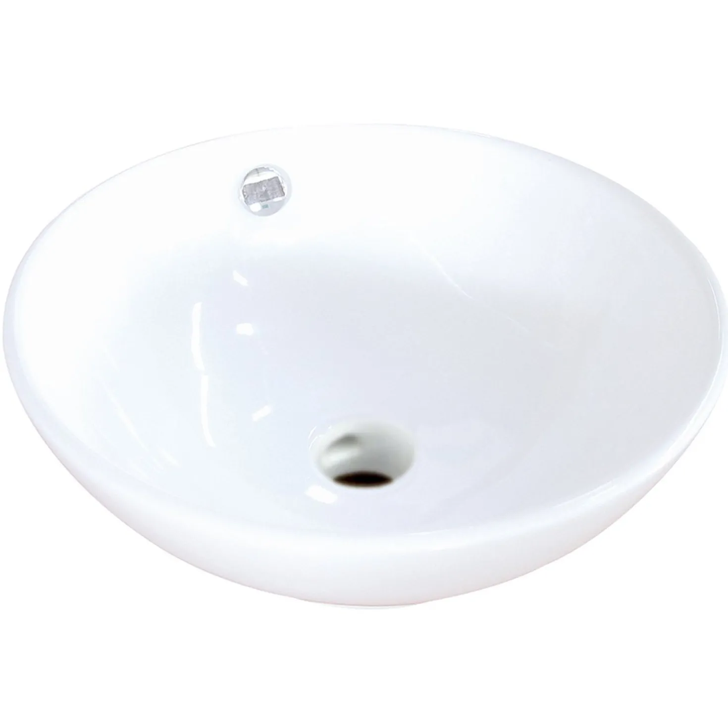 Kingston Brass Perfection White China Vessel Bathroom Sink with Overflow Hole
