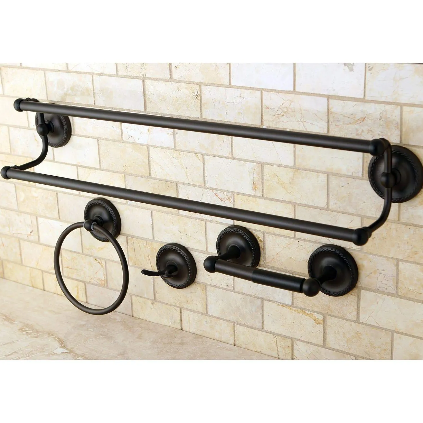 Kingston Brass 4-Piece Bathroom Accessories Set in Oil Rubbed Bronze