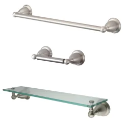 Kingston Brass 3-Piece Bathroom Accessories Set in Brushed Nickel