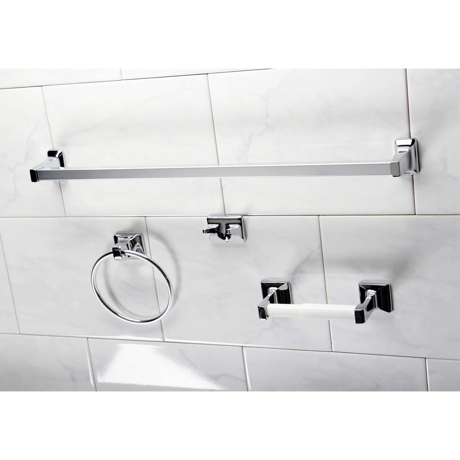 Kingston Brass 4-Piece Bathroom Accessory Set in Polished Chrome