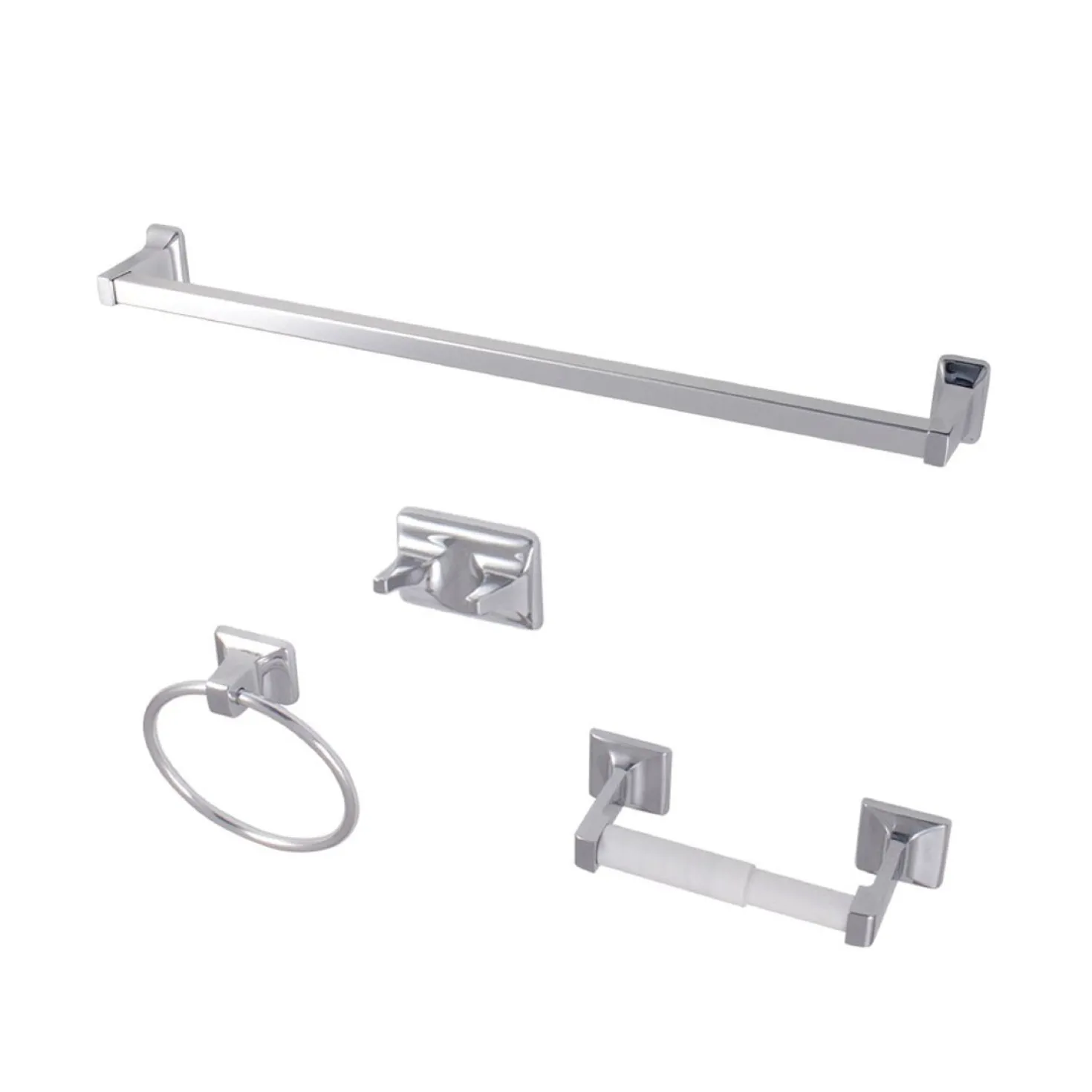 Kingston Brass 4-Piece Bathroom Accessory Set in Polished Chrome
